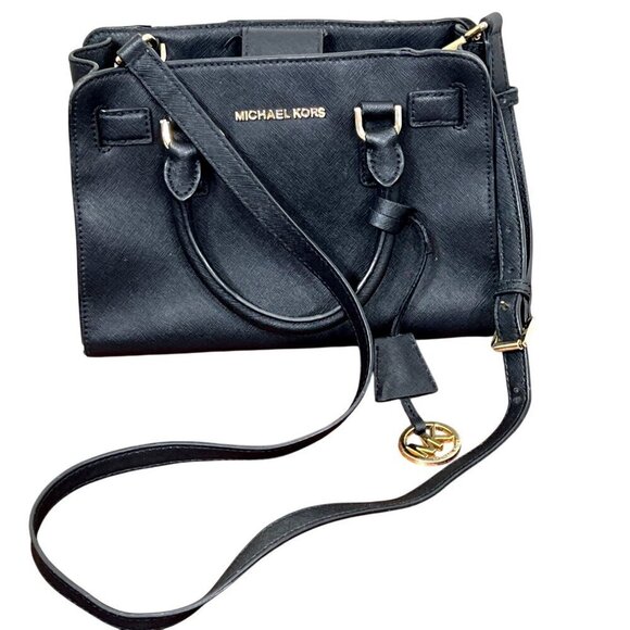 MICHAEL KORS Small Dillon Convertible Crossbody Satchel Black 30H4GAIM1L - Picture 1 of 16